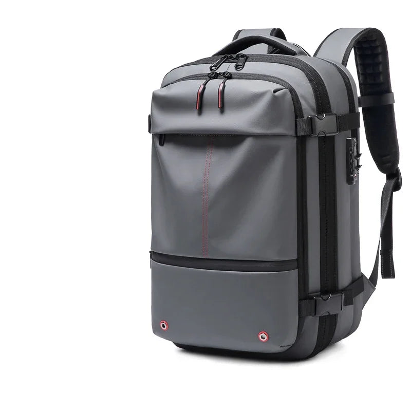 Sac à dos à compression sous vide pour ordinateur portable, sac à dos de voyage pour hommes, grande capacité, sac à dos scolaire, expansion, extérieur, SR, 17 pouces
