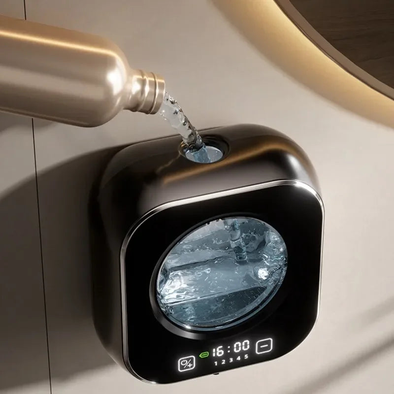 Distributeur de savon automatique mural, grande capacité, capteur Rechargeable sans contact, cuisine avec nettoyage intelligent LED