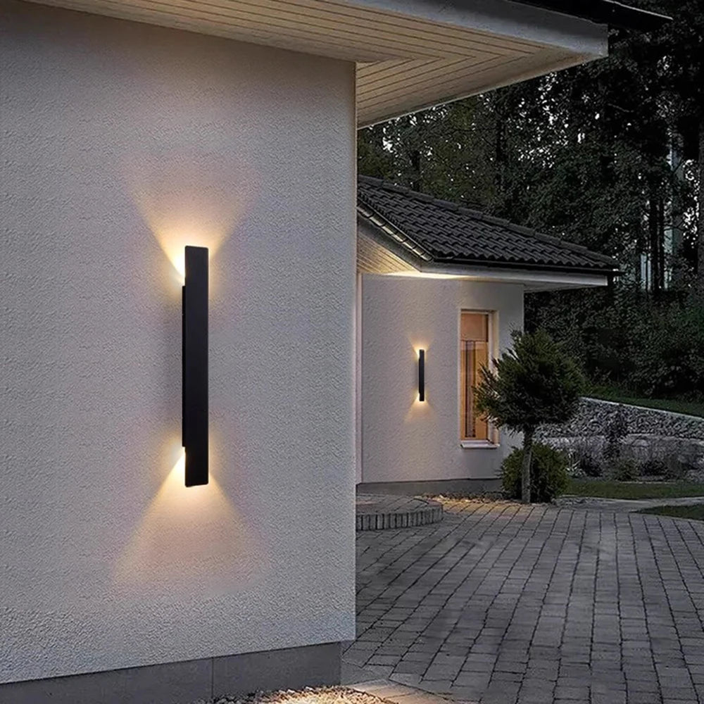Applique murale LED moderne applique extérieure/intérieure 110 V 220 V bande droite en aluminium lumière blanc/noir/or/café applique murale