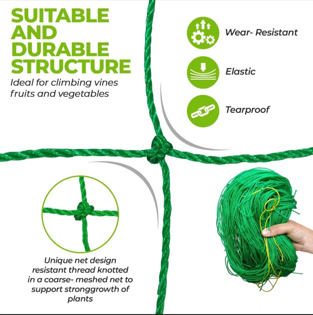 Filet d'escalade de jardin robuste – Tralier en nylon résistant aux UV pour concombre, luffa et fleurs