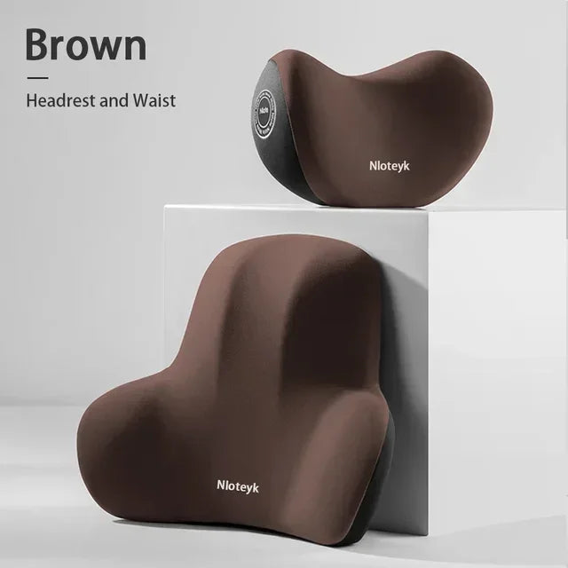 Appui-tête en mousse à mémoire de forme, ensemble de soutien lombaire, oreiller ergonomique pour le cou, coussin de dos, siège de conducteur de voiture, tissu Polyester respirant et confortable