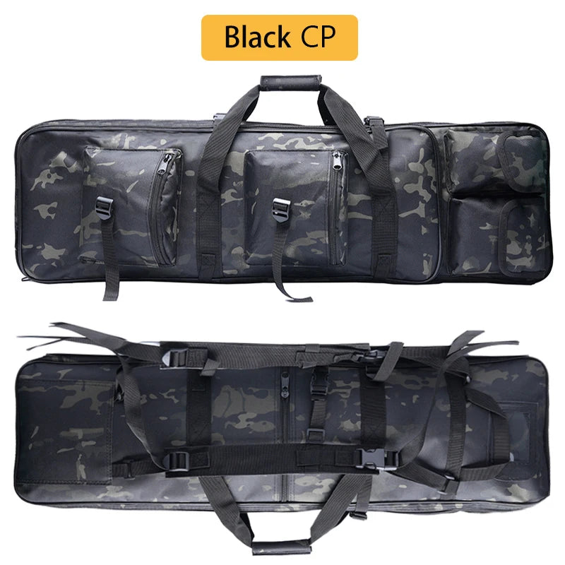 Sac de transport tactique camouflage noir CP, étui robuste avec poches zippées et sangles ajustables