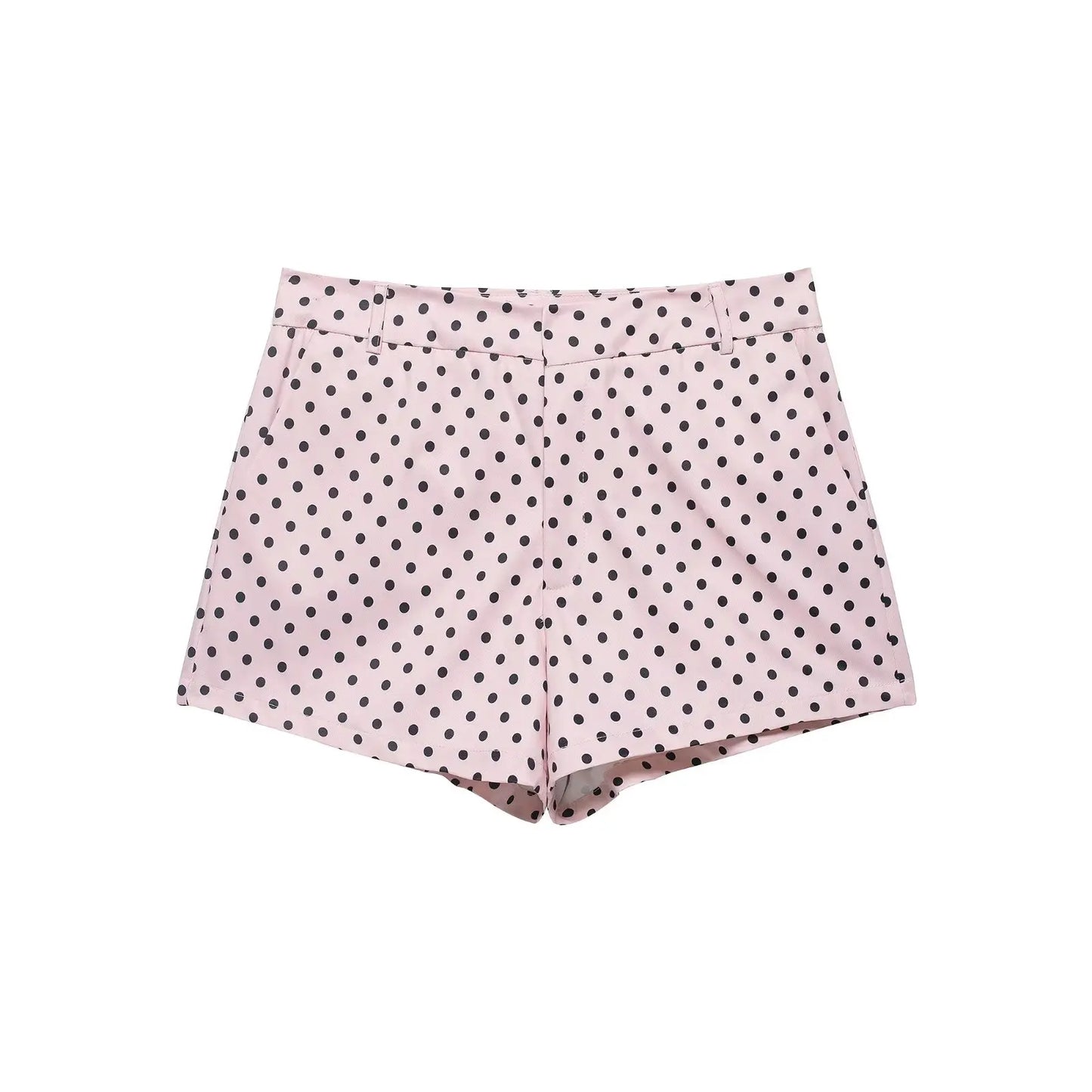 HH mode femmes à pois imprimé manteaux courts automne manches longues col roulé fermeture éclair avec poches cordon veste décontractée