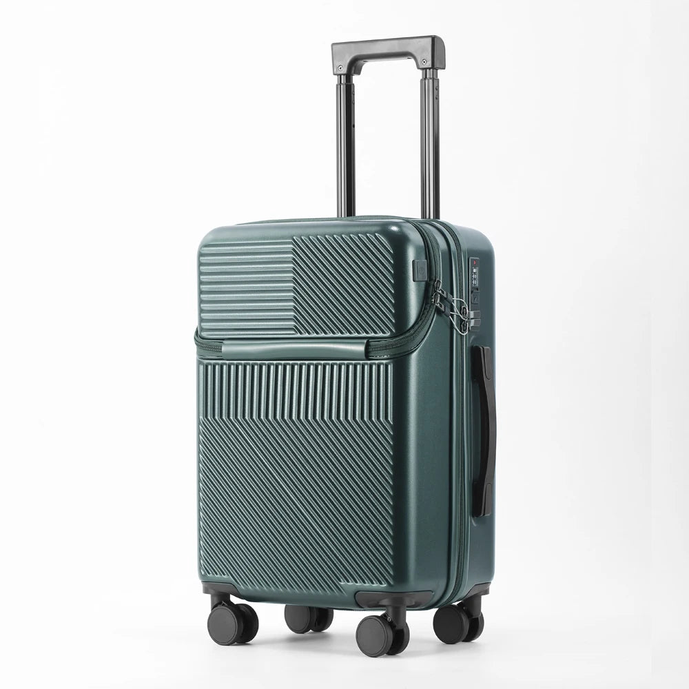 Valise bagages valise d'affaires élégante avec porte-gobelet compacte 20 pouces légère bagage à main