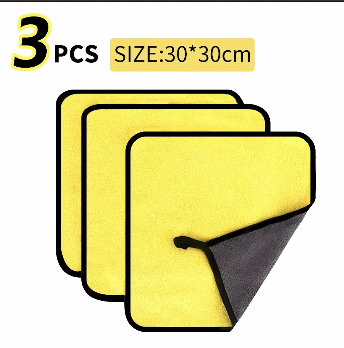 Serviette en microfibre pour le lavage de voitures 30x30CM, chiffon de séchage et de nettoyage de voiture, chiffon pour l'entretien