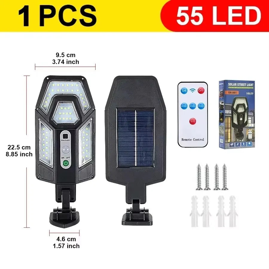 La plus récente lumière LED solaire 300000 LM lampe solaire extérieure de capteur de mouvement 4 modes étanche IP65 lumière solaire de jardin lanterne de cour de rue