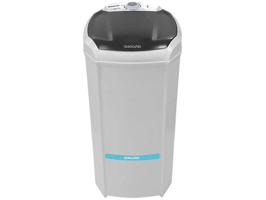 Lave-linge compact SUGGAR blanc et gris, idéal pour petits espaces, design moderne et pratique
