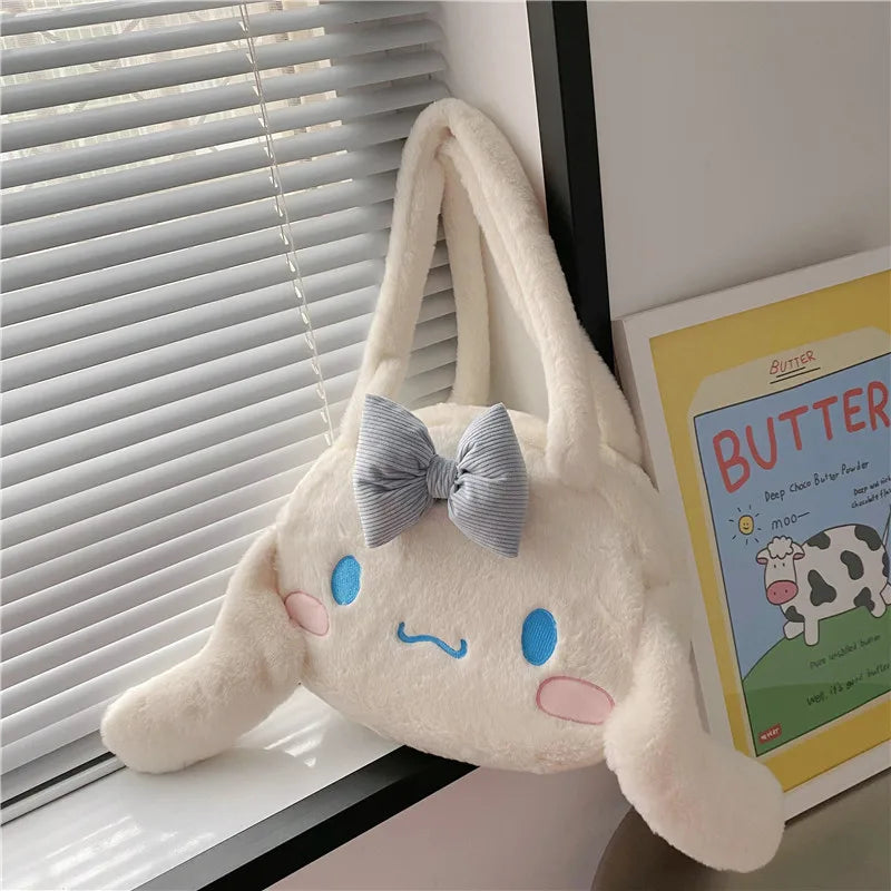 Sanrio mignon doux polyvalent grande capacité en peluche sac à bandoulière femme nouveau Kulomi sac à main dessin animé sac en peluche sac de messager