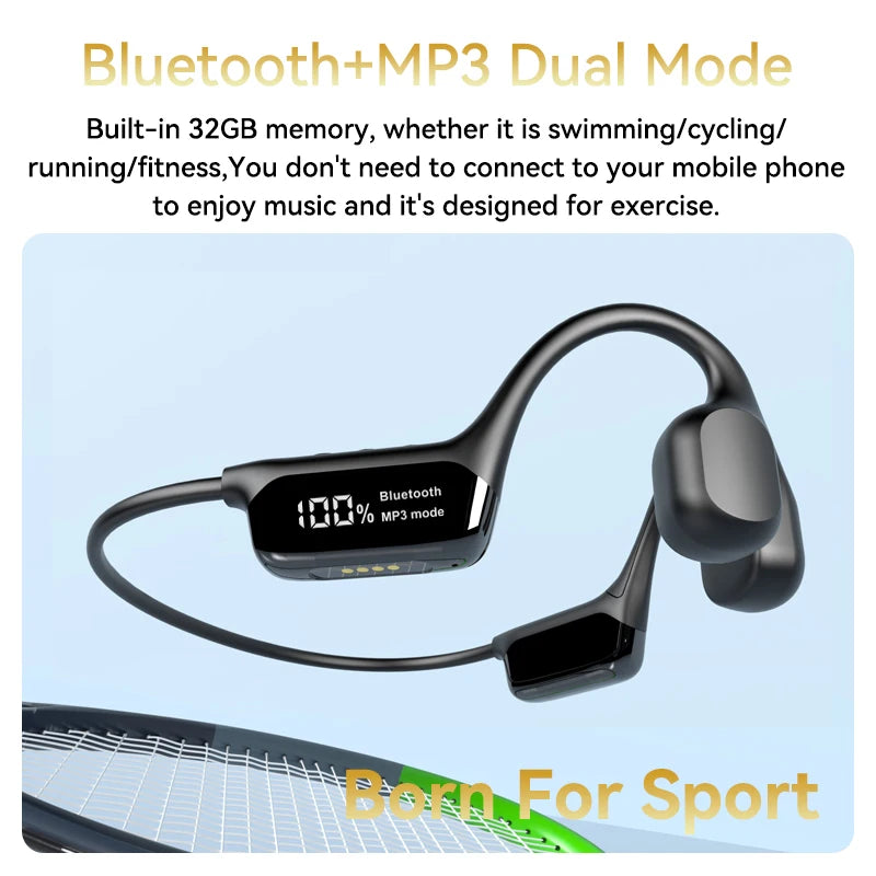 Écouteurs à Conduction osseuse, casque d'écoute étanche IPX8 pour la natation, nouveau casque de Sport sans fil Bluetooth MP3 32 go de RAM Hifi stéréo