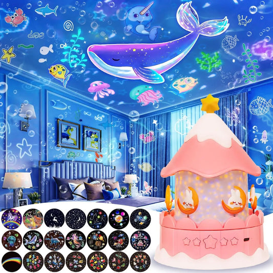 Projecteur de ciel étoilé Galaxy 21 en 1 pour enfants, rotation à 360 °, minuterie, lampe, anniversaire, cadeaux de Noël, décor