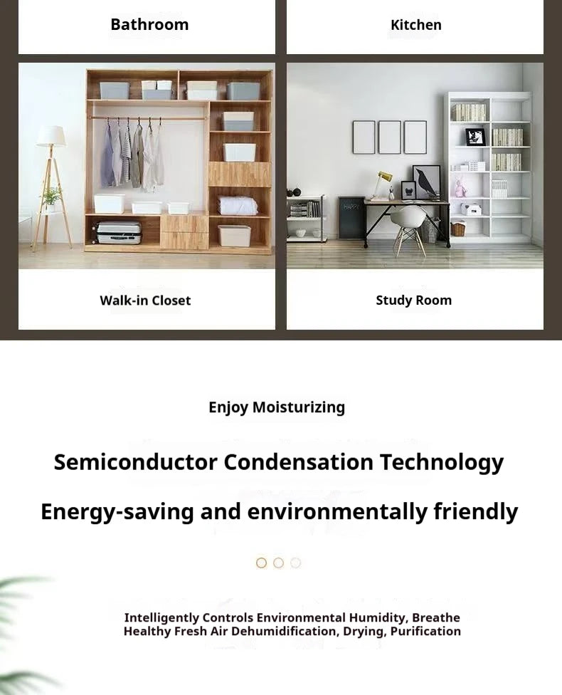 Déshumidificateur d'air portable silencieux Homefish, absorbeur d'humidité, pour la maison, la chambre, le bureau, la cuisine, sécheur d'air, désodorisant, prise EU/US