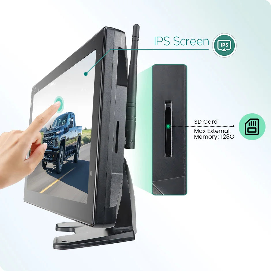 GreenYi 10 pouces AHD numérique sans fil écran tactile DVR enregistrement caméra IR WiFi 4CH moniteur de voiture pour camion/remorque/Bus/RV/SUV
