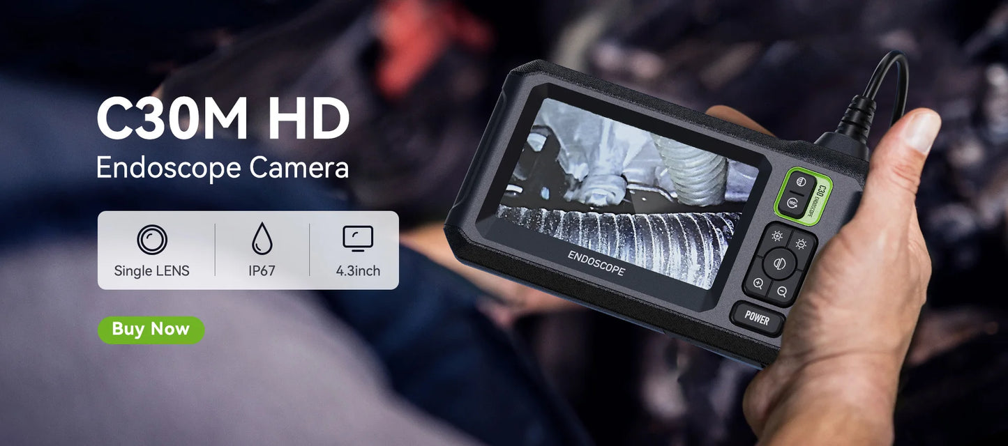 Caméra endoscopique industrielle HD1080P, 8mm, écran IPS 4.3 pouces, 1080P, pour inspection de tuyaux, réparation automobile, étanchéité IP67, 8 LED