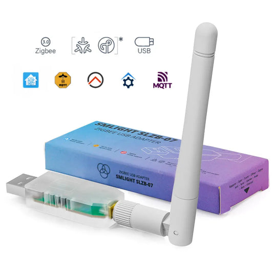 Adaptateur USB Zigbee 3.0 SMLIGHT SLZB-07, le plus petit filetage/matteur fonctionne avec Zigbee2MQTT, Assistant domestique, ZHA