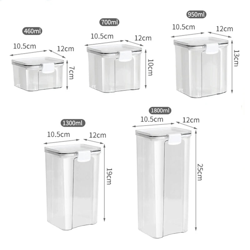 Ensemble de Bocaux Scellés en Plastique pour Assaisonnement Domestique, Boîte de Rangement Étanche à l'Humidité