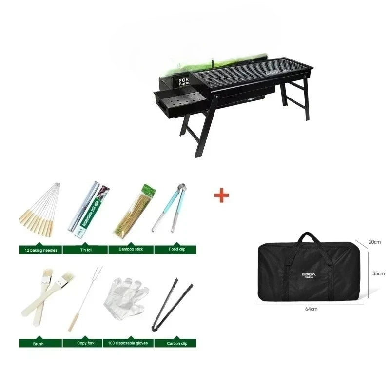 Nouveau grand Barbecue Barbecue gril pliant Portable charbon de bois Camping en plein air pique-nique brûleur pliable charbon de bois Camping Barbecue four