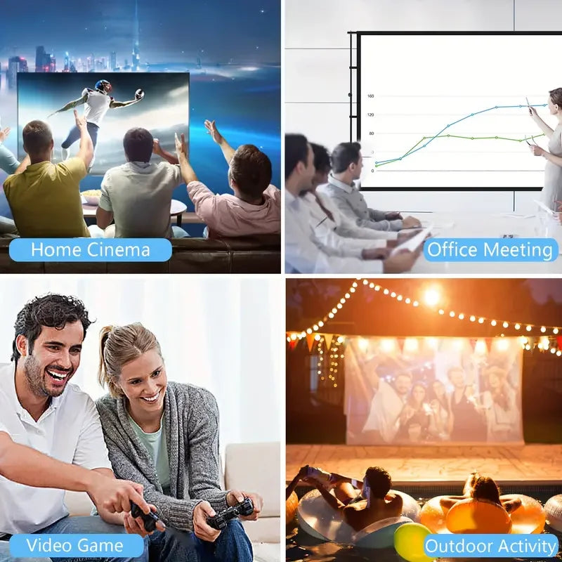 Écran projecteur pour cinéma maison, réunion bureau, jeux vidéo et activités extérieures