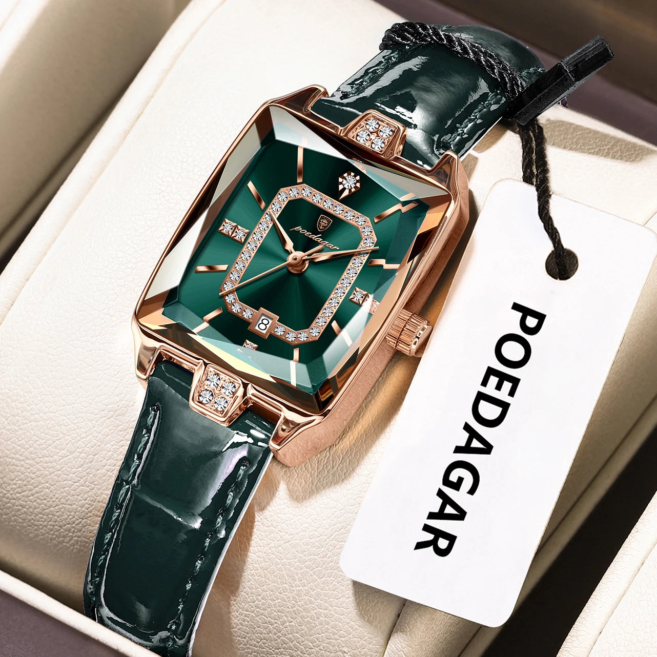 POEDAGAR Original luxe femmes montre-bracelet étanche en cuir Date femme montre élégante de haute qualité Quartz femmes montres Reloj
