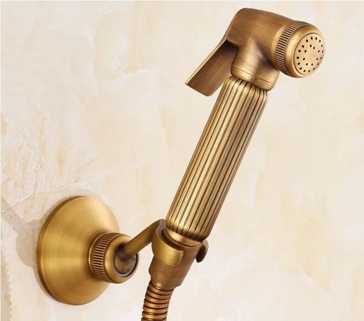 Ensemble de douche de bidet en laiton antique, pulvérisateur de bidet en cuivre, toilettes