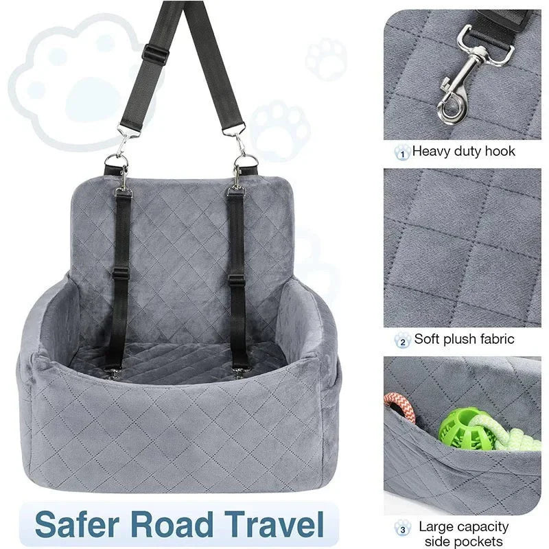 Siège de voiture pour animaux de compagnie, chenil pour chiot et chat, tapis de siège amovible, lavable, Base antidérapante, rangée avant et arrière, siège de sécurité pour chien, nid de voyage