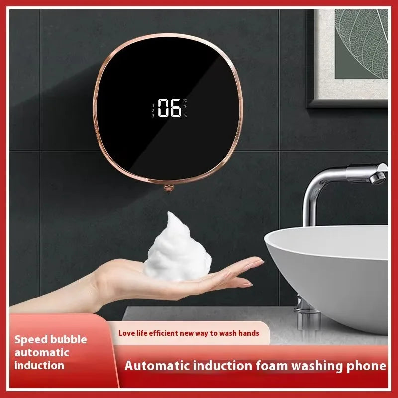 Distributeur automatique de savon liquide pour vaisselle, rechargeable, électrique, à fixation murale, à capteur, moussant, intelligent, sans contact, pour cuisine et salle de bain