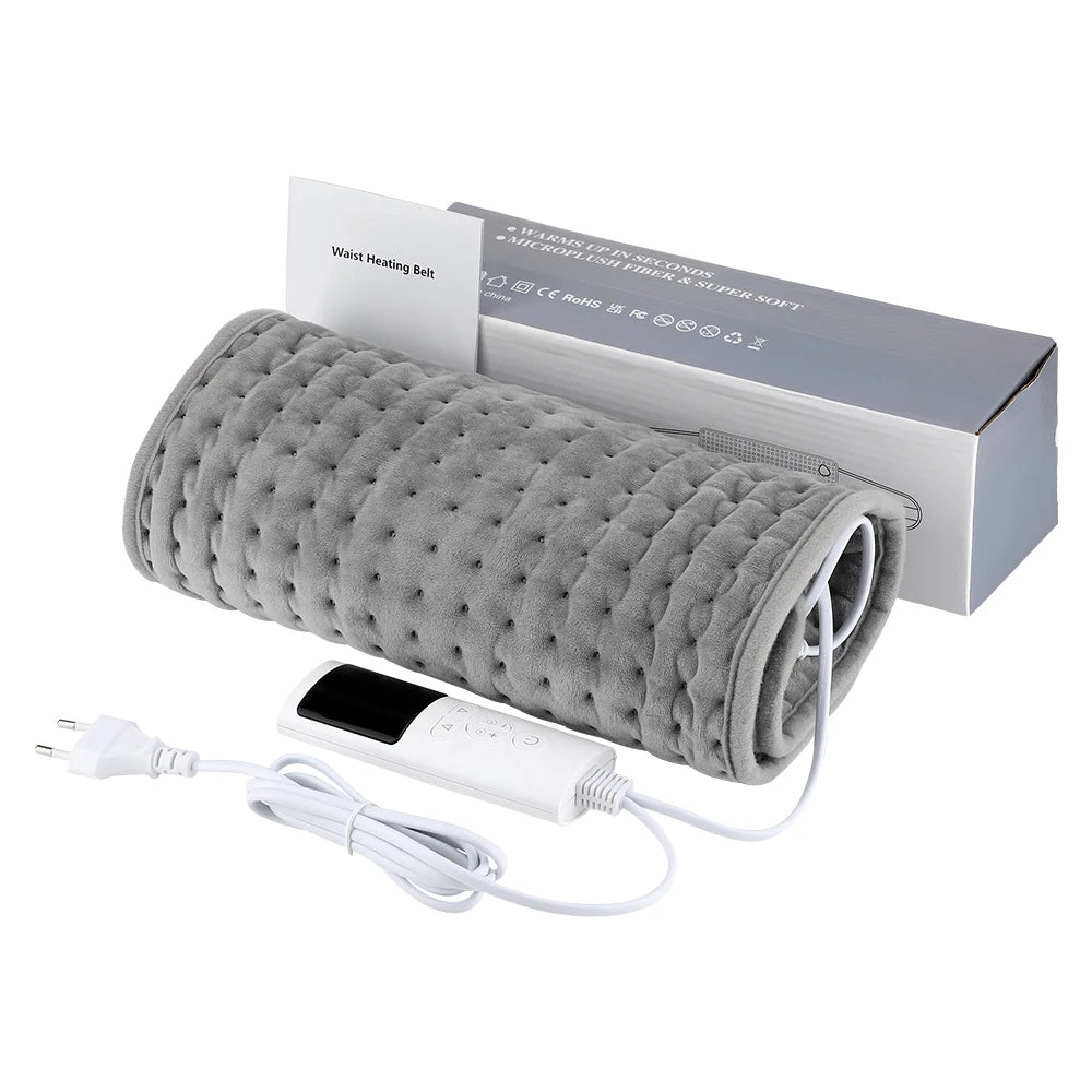 Ceinture chauffante électrique pour le dos, microfibre douce, chauffe rapidement, avec télécommande et câble UE