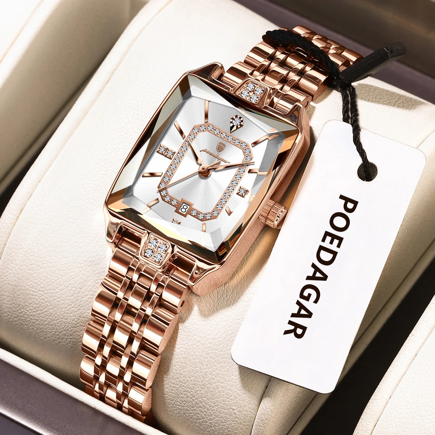 POEDAGAR luxe femme montre étanche Date haute qualité décontracté dames montre-bracelet en acier inoxydable Quartz élégant femmes montres