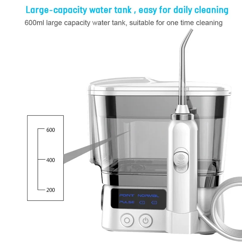 Irrigateur dentaire Portable, hydropulseur, hygiène buccale, 4 embouts de Jet, buses, 10 Modes, nettoyeur d'eau avec réservoir d'eau de 600mm