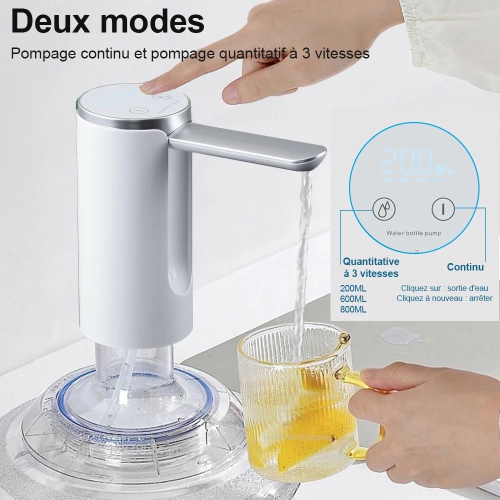 Pompe à eau automatique avec deux modes : continu et quantitatif à 3 vitesses pour 200/600/800ML
