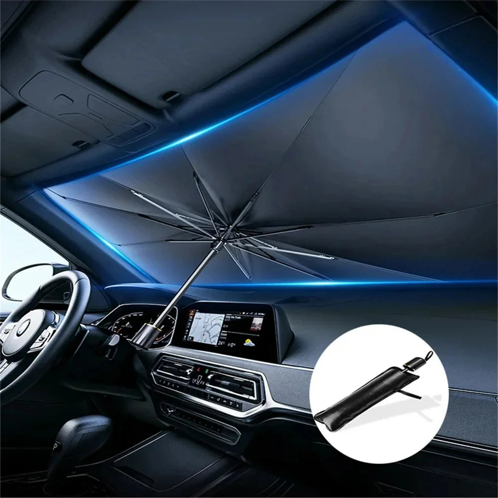 Parasol pare-soleil pour pare-brise avant de voiture, avec revêtement argenté anti-UV, pliable, protection solaire pour voiture