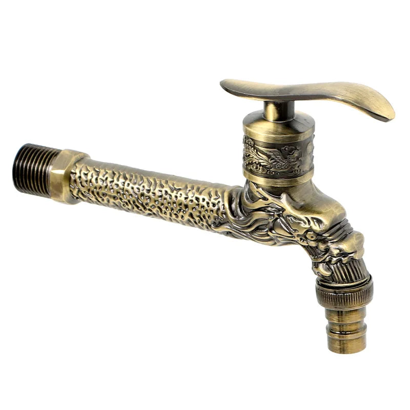 Robinet de Machine à laver Antique de style européen, robinet de piscine à vadrouille mural rétro à refroidissement unique pour l'extérieur, robinet G1/2
