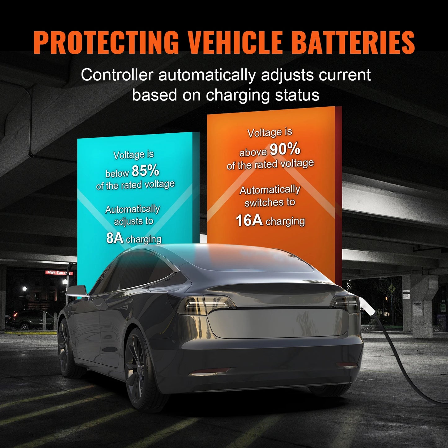 Chargeur électrique intelligent pour voiture, ajuste automatiquement le courant 8A/16A selon la batterie