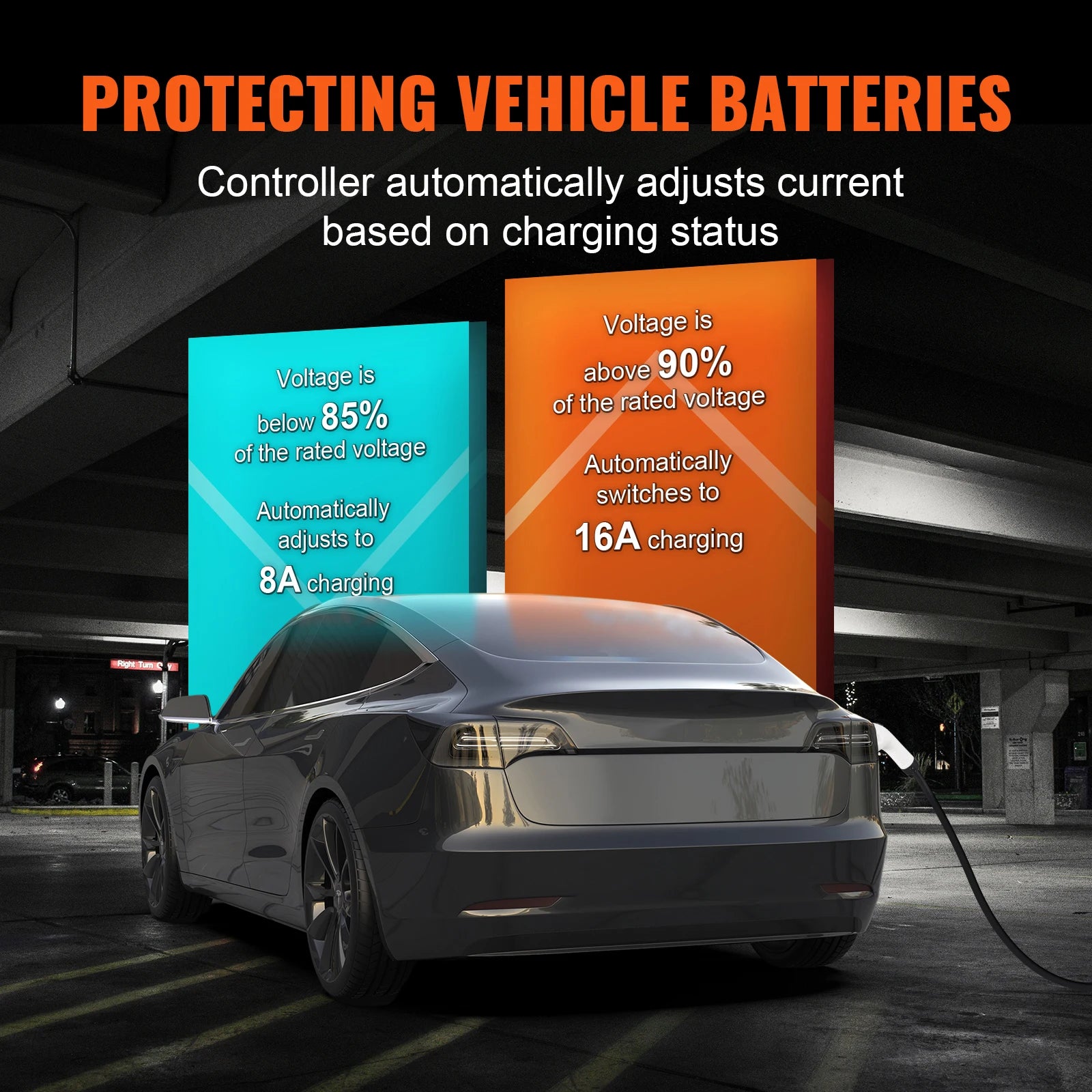 Chargeur électrique intelligent pour voiture, ajuste automatiquement le courant 8A/16A selon la batterie
