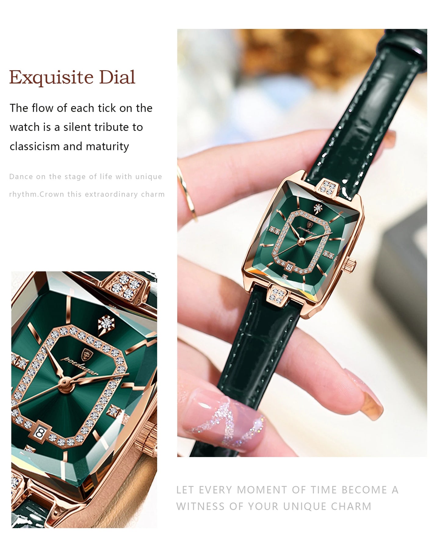 POEDAGAR Original luxe femmes montre-bracelet étanche en cuir Date femme montre élégante de haute qualité Quartz femmes montres Reloj
