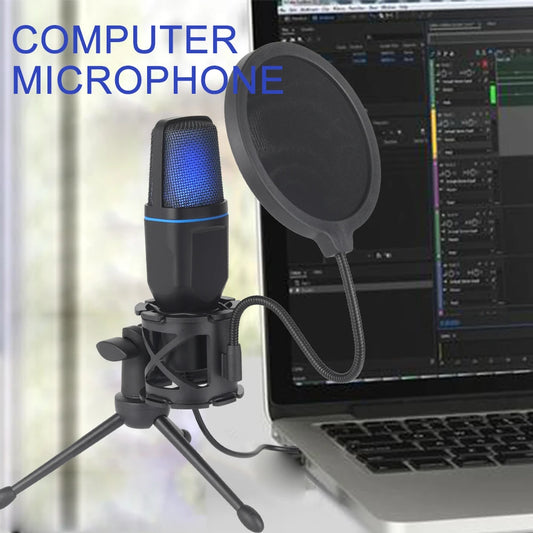 Microphone USB à condensateur RVB, fil de jeu, podcast, studio statique, streaming, ordinateur portable, ordinateur de bureau