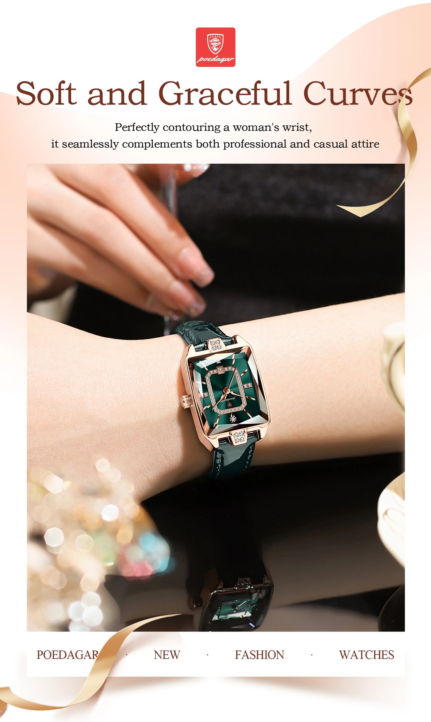 POEDAGAR Original luxe femmes montre-bracelet étanche en cuir Date femme montre élégante de haute qualité Quartz femmes montres Reloj