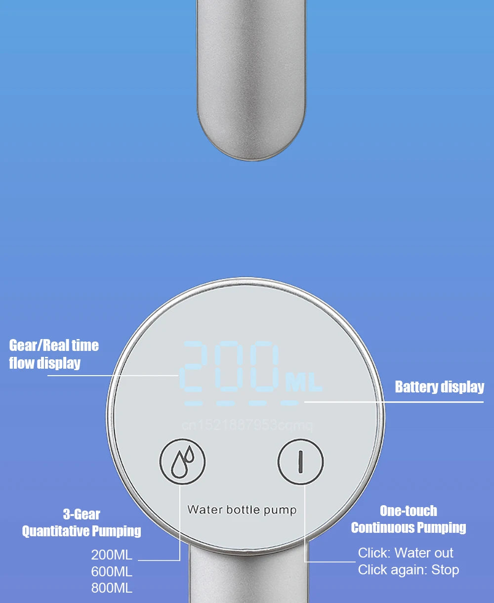 Pompe à eau électrique intelligente, pompe à eau automatique, distributeur d'eau potable aste, bouteille pliable, bureau, 19 litres