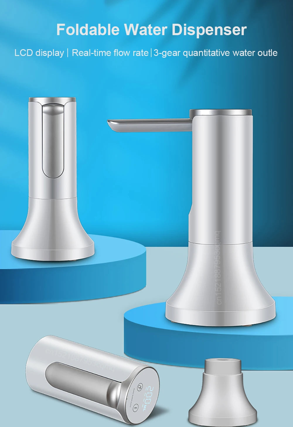 Pompe à eau électrique intelligente, pompe à eau automatique, distributeur d'eau potable aste, bouteille pliable, bureau, 19 litres