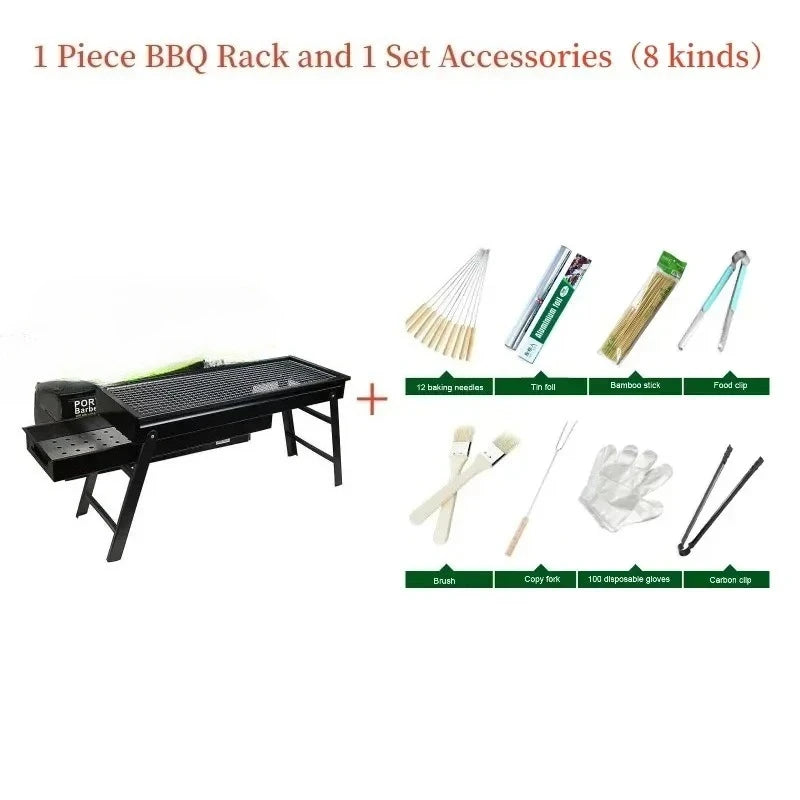 Nouveau grand Barbecue Barbecue gril pliant Portable charbon de bois Camping en plein air pique-nique brûleur pliable charbon de bois Camping Barbecue four
