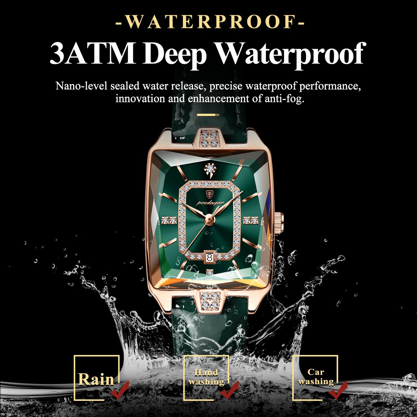 POEDAGAR Original luxe femmes montre-bracelet étanche en cuir Date femme montre élégante de haute qualité Quartz femmes montres Reloj