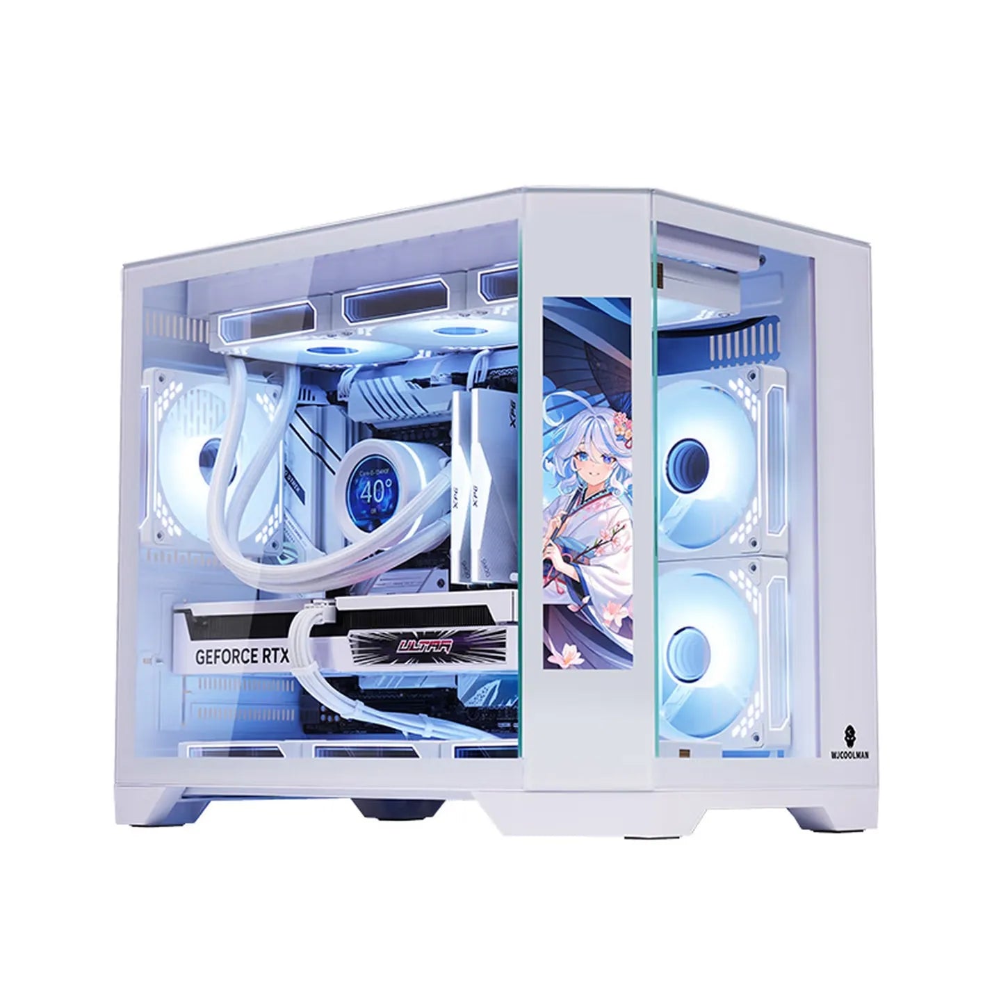 WJCOOLMAN Dreamer version écran secondaire vue sur la mer boîtier d'ordinateur M-ATX boîtier d'ordinateur de bureau prend en charge 360 refroidissement par eau
