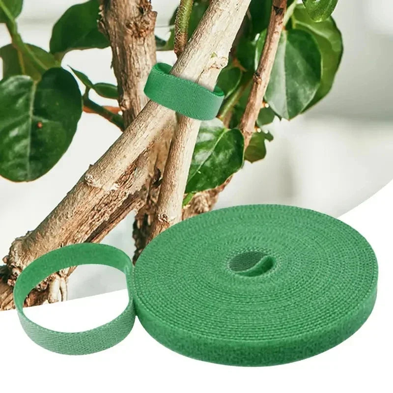Attaches à crochet en Nylon réutilisables pour plantes, ruban de fixation vert pour enveloppe de canne en bambou, Support, accessoires de jardin et de maison, 1/2 pièces