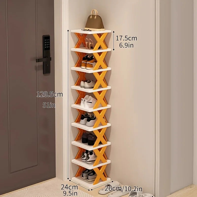 Nouveau range-chaussures à neuf niveaux 2026, range-chaussures vertical peu encombrant, range-chaussures haut et étroit pour entrées, facile à assembler