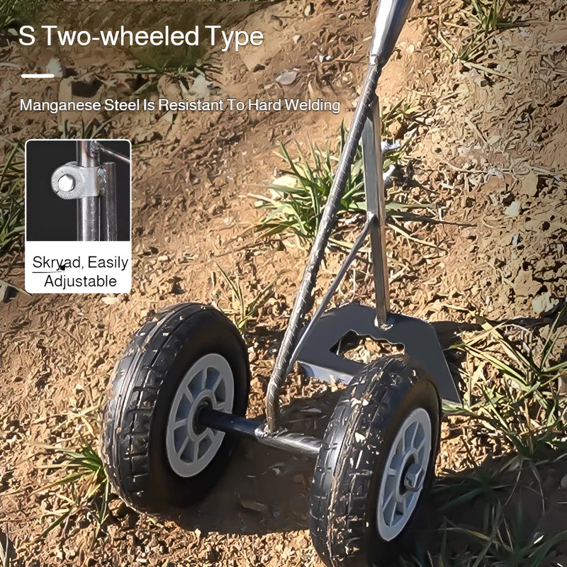 Charrue multifonction manuelle 3-en-1, motoculteur à double roue, désherbeur, cultivateur et outil à sillonner pour jardin