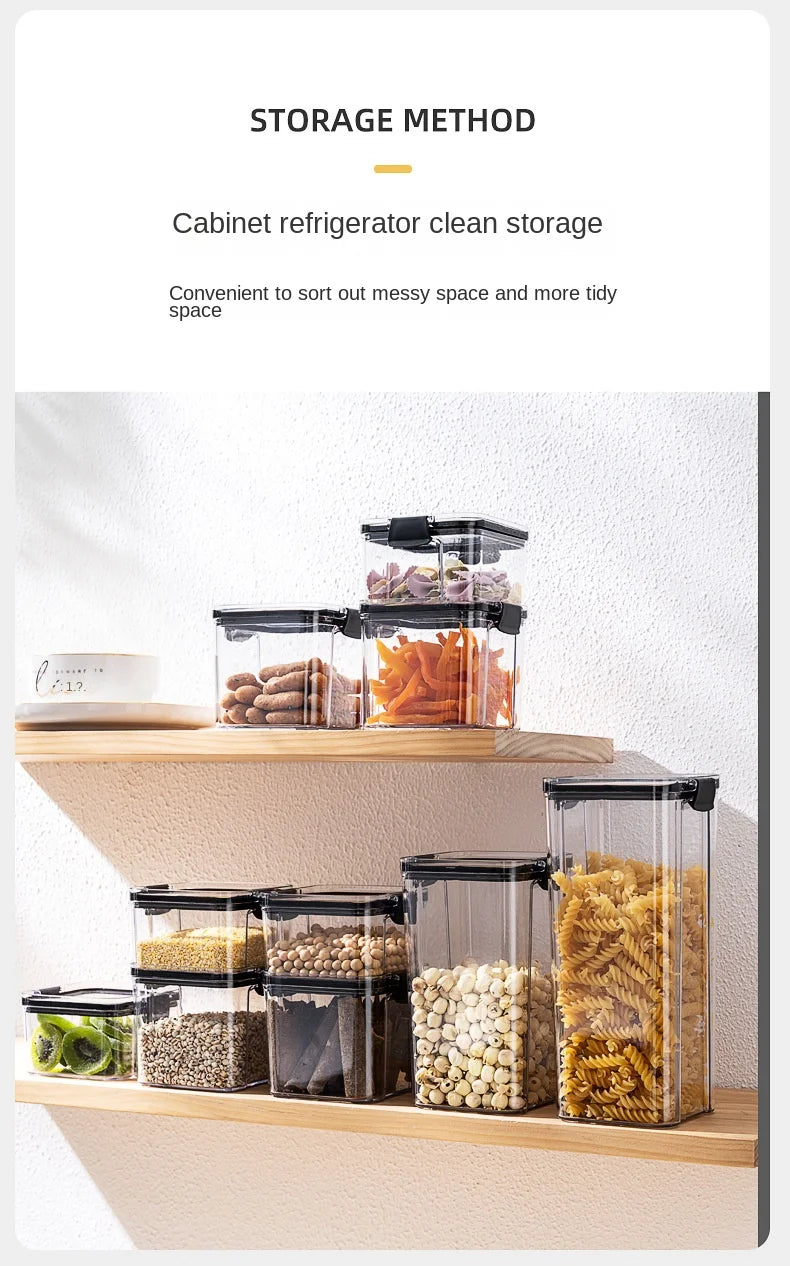 Ensemble de Bocaux Scellés en Plastique pour Assaisonnement Domestique, Boîte de Rangement Étanche à l'Humidité