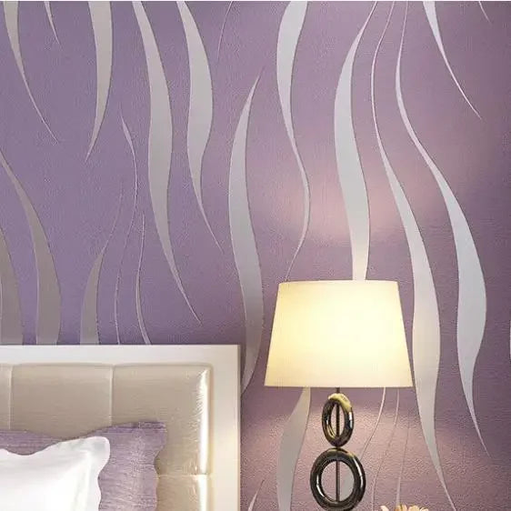 Rouleau de papier peint géométrique abstrait 3D, pour chambre à coucher, salon, décoration de maison, papier peint en relief, gris, Beige, blanc, violet