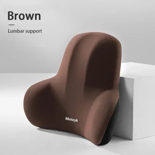 Appui-tête en mousse à mémoire de forme, ensemble de soutien lombaire, oreiller ergonomique pour le cou, coussin de dos, siège de conducteur de voiture, tissu Polyester respirant et confortable