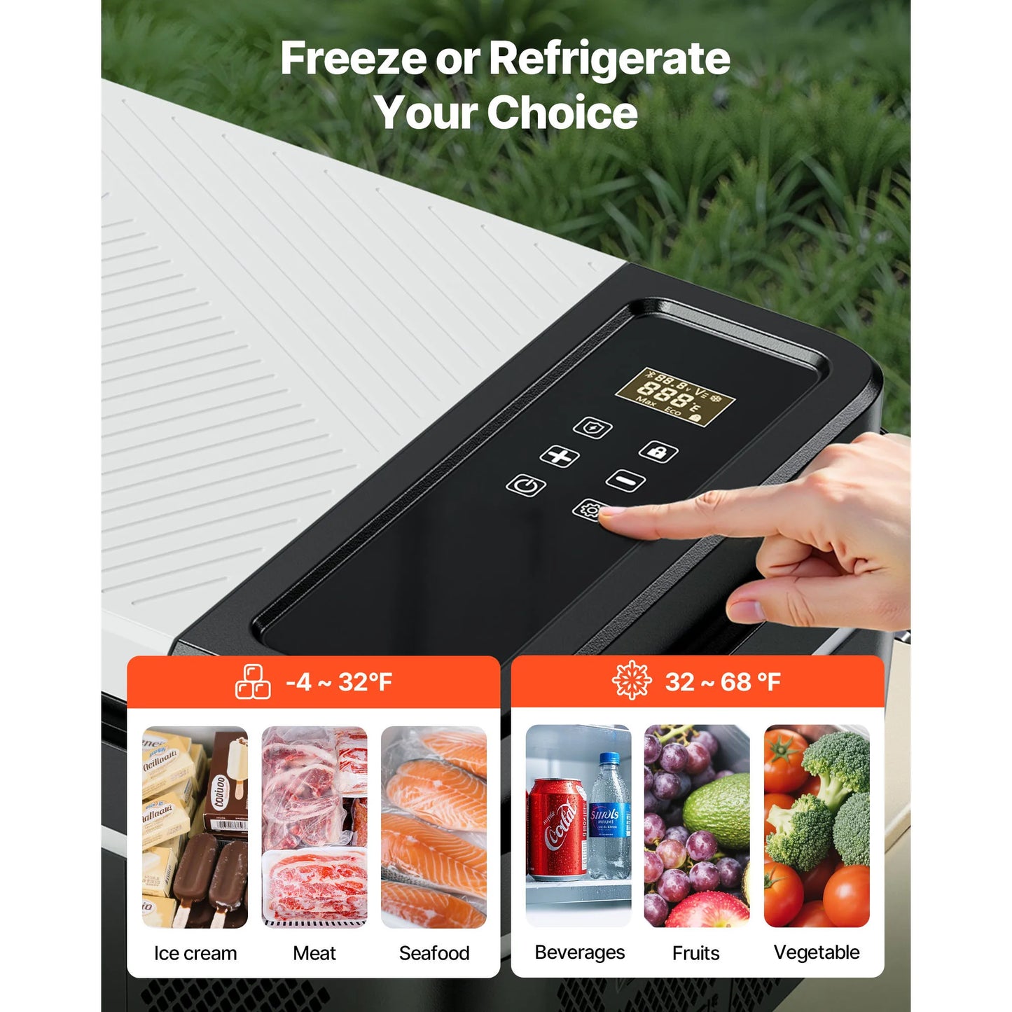 SucceBuy Réfrigérateur portable 20 L, réfrigérateur de voiture, refroidisseur à compresseur électrique avec contrôle par application, congélateur pour voitures, camping et camping-cars