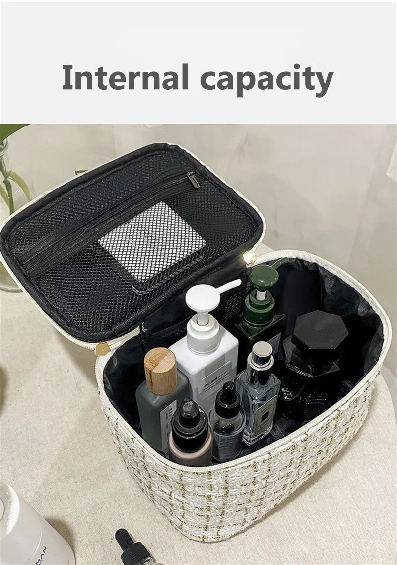 Nouvelle Trousse de Maquillage Portable pour Femme, Style Parfumé, Simple et Tendance, Grande Capacité, pour le Maquillage et les Voyages