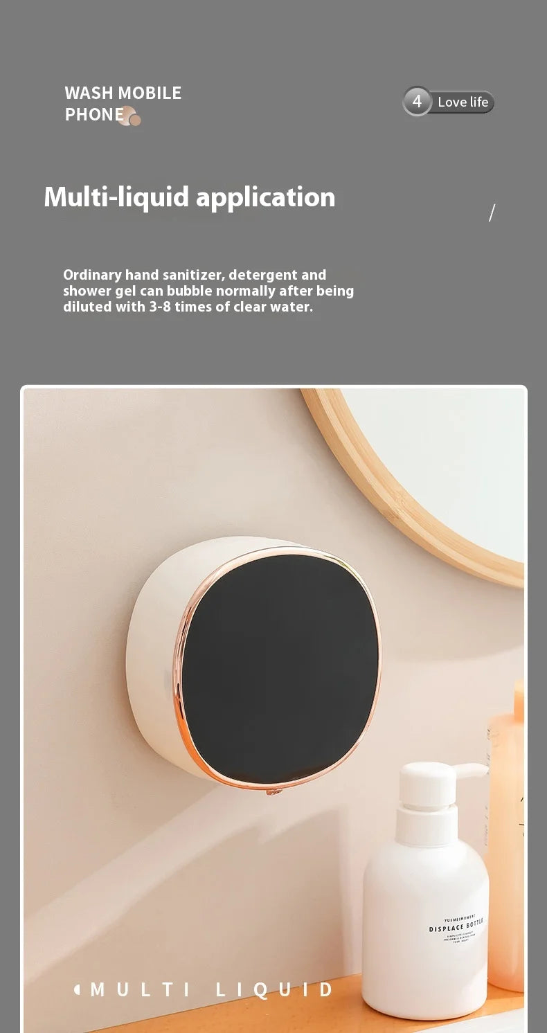Distributeur automatique de savon liquide pour vaisselle, rechargeable, électrique, à fixation murale, à capteur, moussant, intelligent, sans contact, pour cuisine et salle de bain